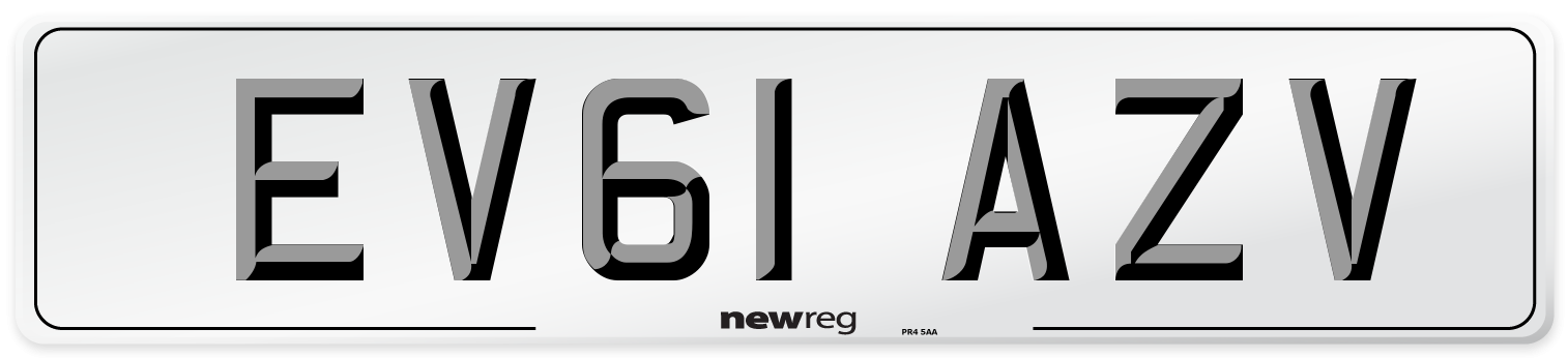 EV61 AZV Number Plate from New Reg